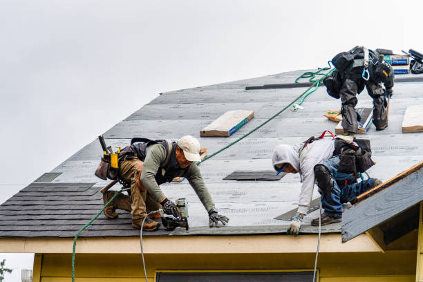 Professional Gutter Installation technician working in Merino, CO